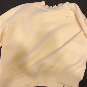 cream distressed honey punch sweatshirt